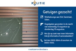 Getuigen gezocht voor beschieting shishalounge in Uden