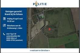 Politie zoekt getuigen brand De Schans Uden