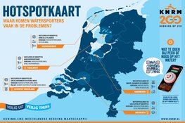 Ondieptes, getij en weersomslag onderschat. Hotspotkaart KNRM: op deze plekken raken watersporters in problemen.